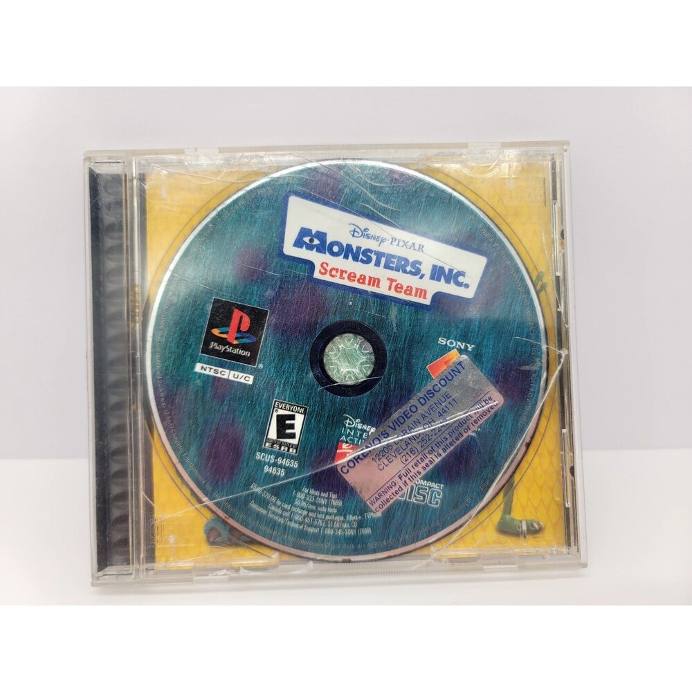 Monsters Inc. Scream Team Sony PlayStation 1 Tested Working Disney Pixar PS1